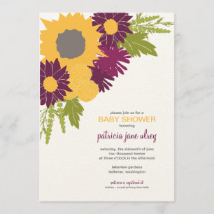 Invitación a la ducha de flores silvestres