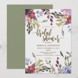 invitación a la ducha de flores silvestres de boho