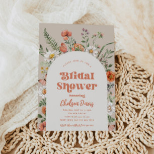 Invitación a la ducha de flores silvestres   Novia