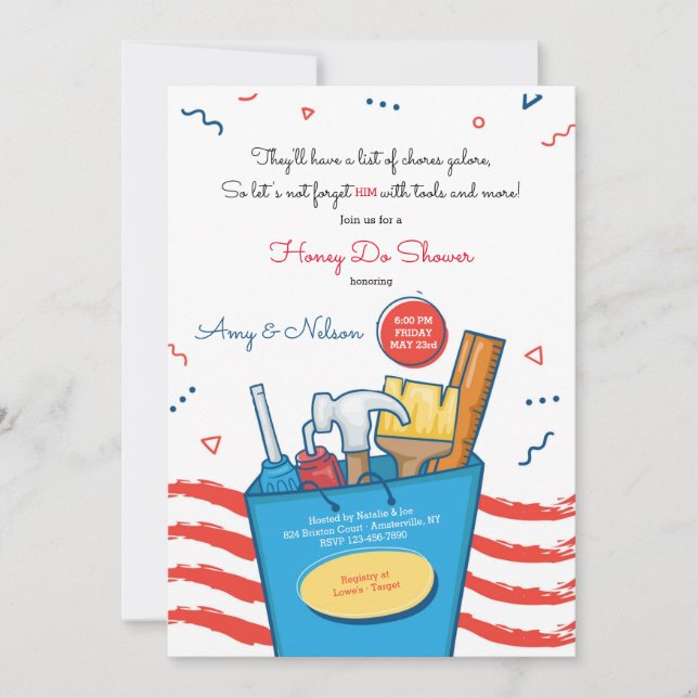 Invitación a la ducha de Honey Do (Anverso)