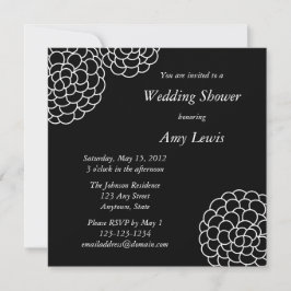 Invitación a la ducha de la boda blanca y negra pe
