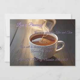 Invitación a la ducha de la boda de la copa de caf