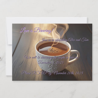 Invitación a la ducha de la boda de la copa de caf