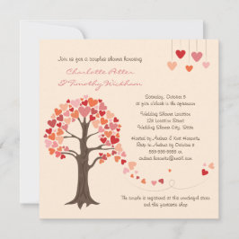 Invitación a la ducha de la boda de los corazones 