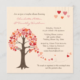 Invitación a la ducha de la boda de los corazones