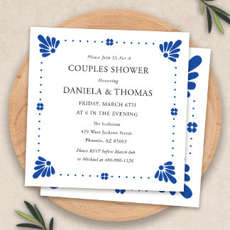 Invitación a la ducha de la boda mexicana Talavera