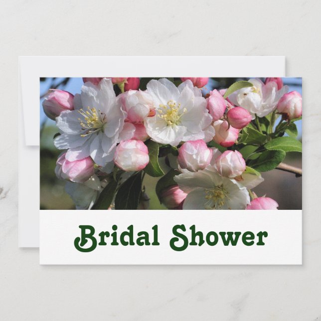 Invitación a la ducha de la boda nupcial de flores (Anverso)