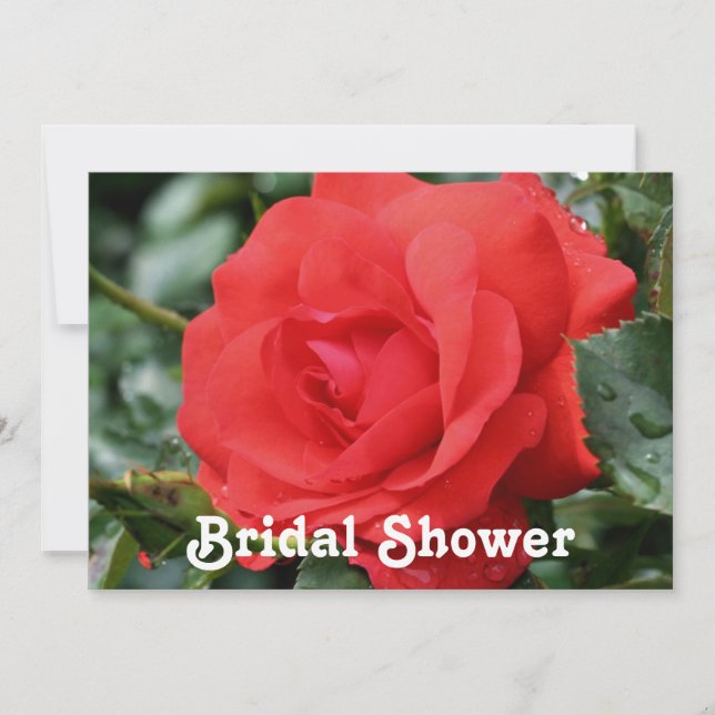 Invitación a la ducha de la boda Red Rose Bridal (Anverso)