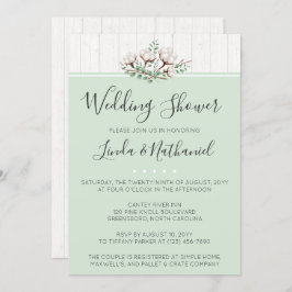 Invitación a la ducha de la boda rústica del algod
