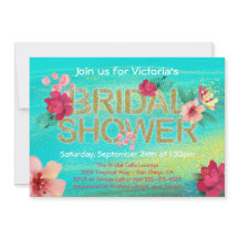 Invitación a la ducha de la brisa dorada tropical