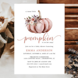 Invitación a la ducha de la calabaza infantil rust