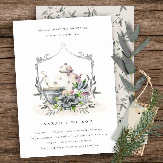 Invitación a la ducha de la Copa Aqua Blue Floral  (Subido por el creador)