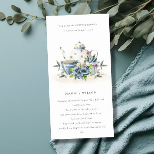 Invitación a la ducha de la Copa Aqua Blue Floral