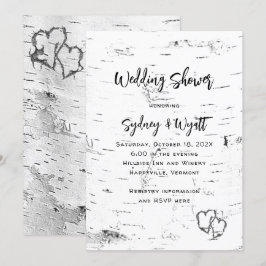 Invitación a la ducha de la corteza blanca Birch