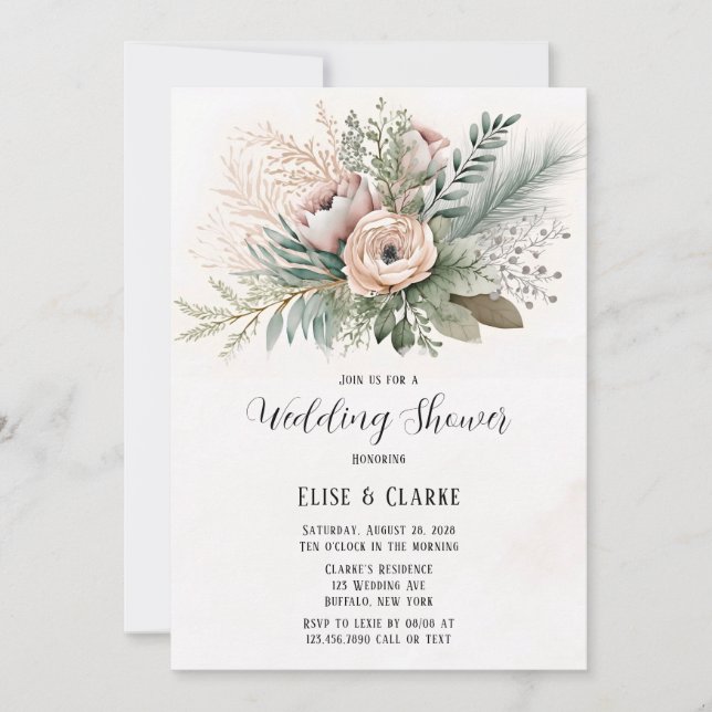 Invitación a la ducha de la ducha de bodas de arci (Anverso)