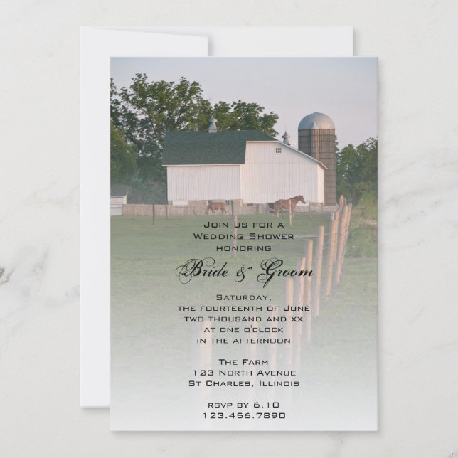Invitación a la ducha de la ducha de la boda de la (Anverso)