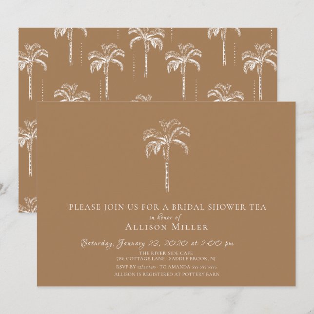 Invitación a la ducha de la ducha tropical moderna (Anverso / Reverso)