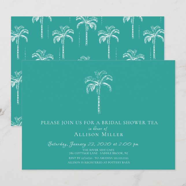 Invitación a la ducha de la ducha tropical moderna (Anverso / Reverso)