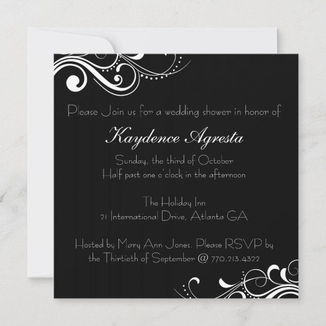 Invitación a la ducha de la eterna boda de amor (Anverso)
