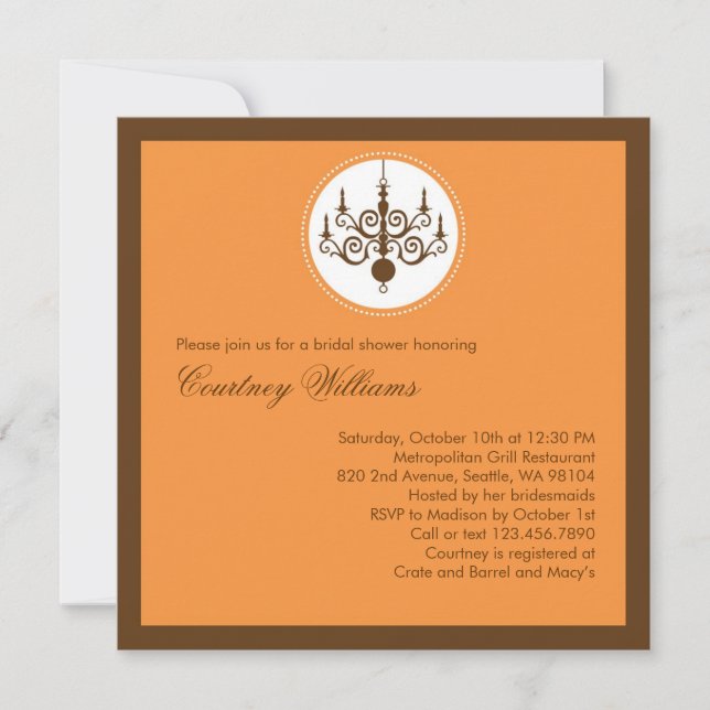 Invitación a la ducha de la lámpara de araña moder (Anverso)