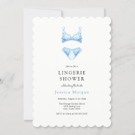 Invitación a la ducha de la lencería azul