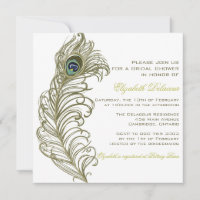 Invitación a la ducha de la luna de la piel de pav
