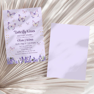 Invitación a la ducha de la niña con mariposa mora