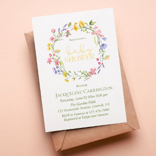 Invitación a la ducha de la niña dulce Wildflower 