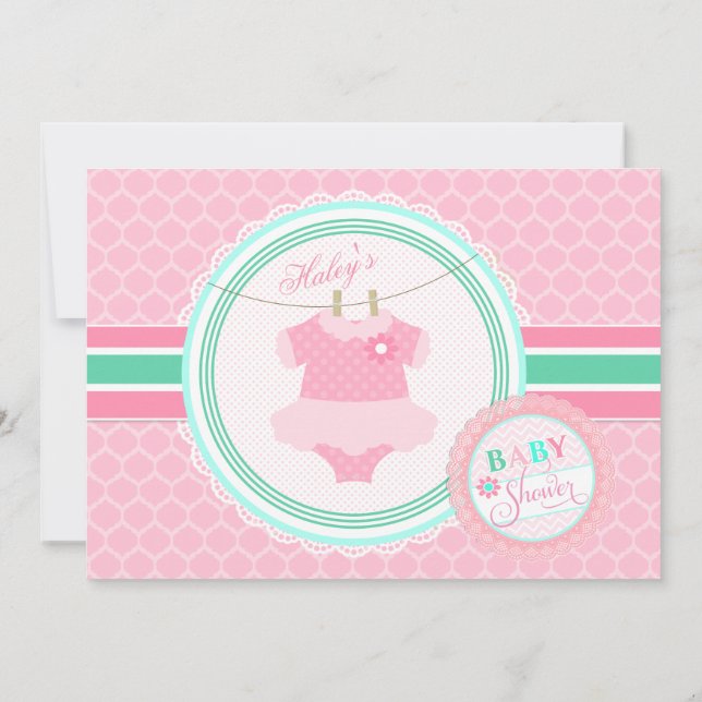 Invitación a la ducha de la niña Tutu (Reverso)