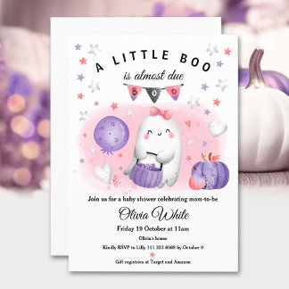 Invitación a la ducha de la niñita de Halloween
