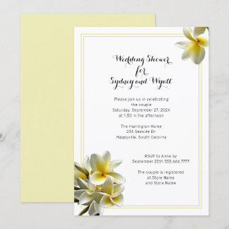 Invitación a la ducha de la novia amarilla de la f