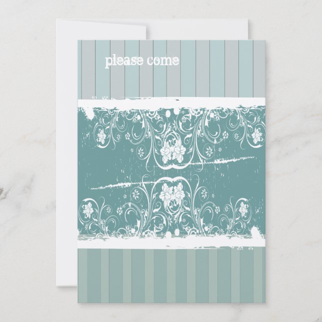 Invitación a la ducha de la novia azul antigua