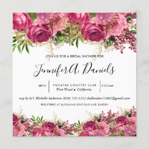 Invitación a la ducha de la novia con color de agu