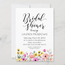 Invitación a la ducha de la novia con flores de co