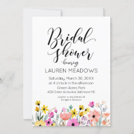 Invitación a la ducha de la novia con flores de co