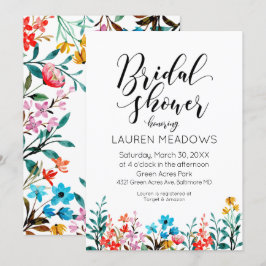 Invitación a la ducha de la novia con flores de co