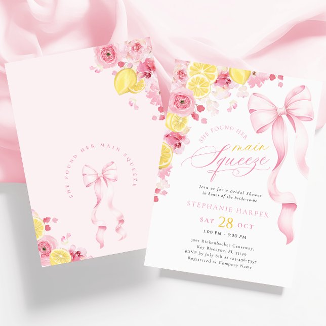 Invitación a la ducha de la novia con limón rosa d (Subido por el creador)
