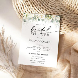 Invitación a la ducha de la novia con rosas blanca