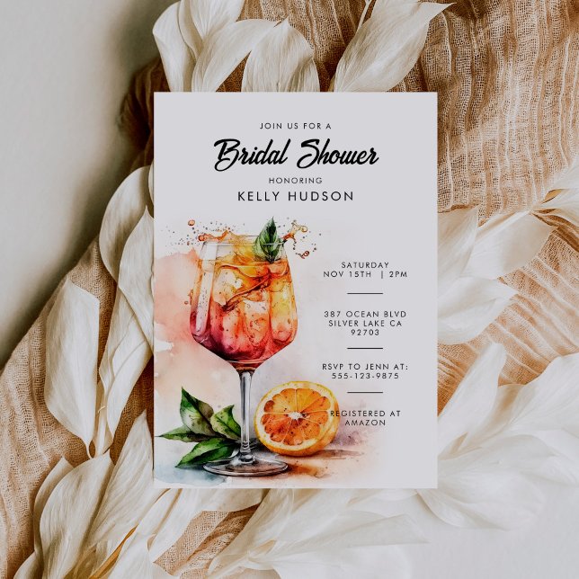 Invitación a la ducha de la novia de Aperol Spritz (Subido por el creador)