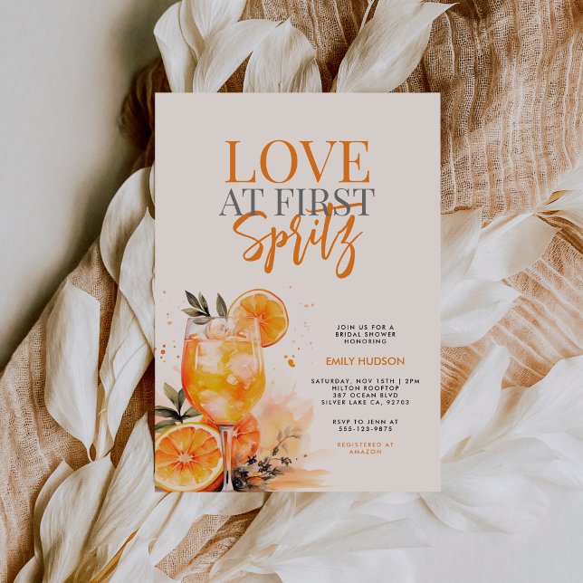 Invitación a la ducha de la novia de Aperol Spritz (Subido por el creador)