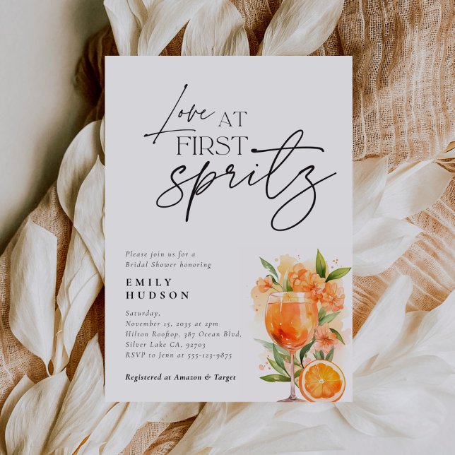Invitación a la ducha de la novia de Aperol Spritz (Subido por el creador)