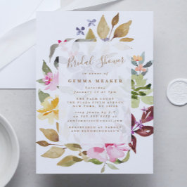 Invitación a la ducha de la novia de color floral 