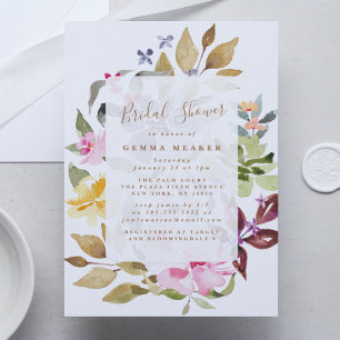 Invitación a la ducha de la novia de color floral