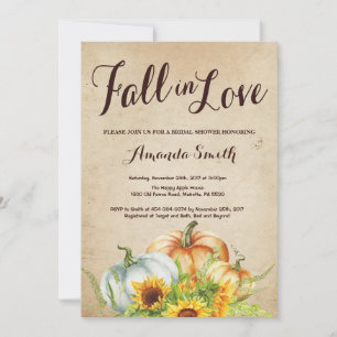 Invitación a la ducha de la novia de la calabaza d