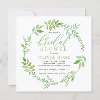 Invitación a la ducha de la novia de la guirnalda 