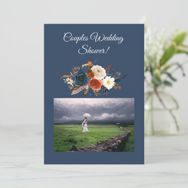 Invitación a la ducha de la novia de la pareja mod (Anverso de pie)