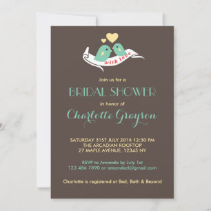 Invitación a la ducha de la novia de las rayas de 