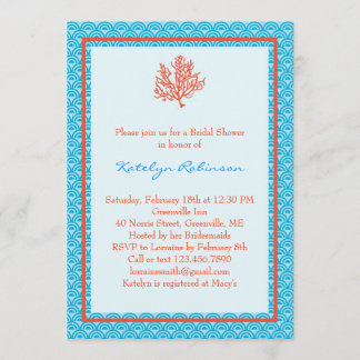 Invitación a la ducha de la novia del Coral Rojo