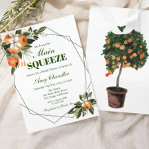 Invitación a la ducha de la novia del naranja Main