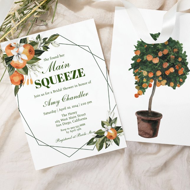 Invitación a la ducha de la novia del naranja Main (Subido por el creador)